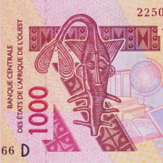 Bancnota Statele Africii de Vest 1.000 Franci 2022 - P315D UNC ( Mali )