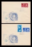 1961 Romania - 2 FDC Primul om in cosmos (dantelate + nedantelat), varietate LP 516 si LP 516 a
