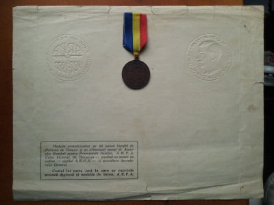 1933-Medalie ARPA 1927-1933+Diploma de Onoare foto