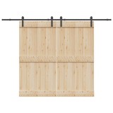VidaXL Set feronerie pentru uși glisante, negru, 427 cm, oțel