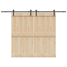 vidaXL Set feronerie pentru uși glisante, negru, 427 cm, oțel