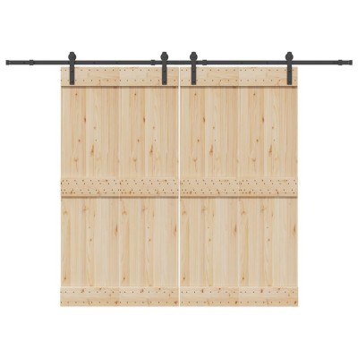 vidaXL Set feronerie pentru uși glisante, negru, 427 cm, oțel 3295780 foto
