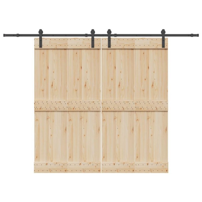 vidaXL Set feronerie pentru uși glisante, negru, 427 cm, oțel 3295780