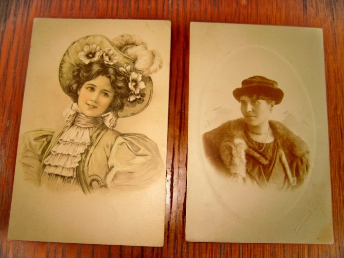 A986-Femei epoca-2 carti postale deosebite anii 1900. Stare buna.