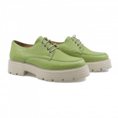 Pantofi Dama, Caspian, Cas-44193, Casual, Piele Naturala, Verde