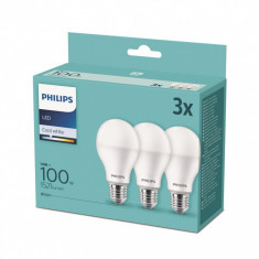 Set de 3 becuri LED Philips E27, 14W (100W), lumina neutra 4000K, 1521 lumeni foto