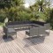 Gossi set mobilier de gradina cu perne, 12 piese, gri, poliratan
