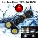 Set leduri auto exterior, 23mm, 12V, 9W, Led Smd, IP65, Rosu