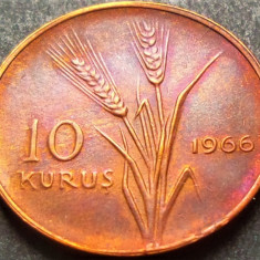 Moneda 10 KURUS - TURCIA, anul 1966 * cod 3344 = UNC