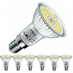 Set 6 becuri LED EACLL E14 alb rece, 6W echivalent 100W, R50 halogen, 6000K - RESIGILAT