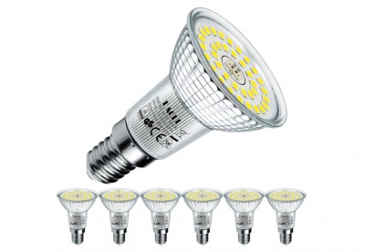 Set 6 becuri LED EACLL E14 alb rece, 6W echivalent 100W, R50 halogen, 6000K - RESIGILAT foto