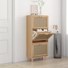 vidaXL Pantofar, maro, 52x25x115 cm, lemn prelucrat și ratan natural 345650