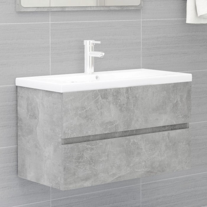 Gossi dulap de chiuveta, gri beton, 80x38,5x45 cm, pal