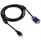 Cablu Video VGA la HDMI OEM Pentru HDD / PMP Player, 1.8 m, Negru