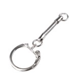 Cumpara ieftin Breloc pentru chei argintiu cu carabina laterala si lant metalic pentru genti, fermoare si accesorii handmade, 6 cm