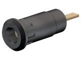 Soclu banană neagră 2mm 10A pentru panou cu izolație