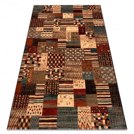 Covor de l&acirc;nă KASHQAI 4353 990 Patchwork teracotă / bej, 200x300 cm