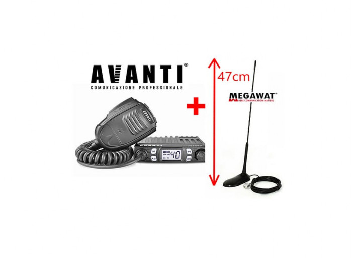 Statie Radio CB Avanti Micro Vox + Antena Megawat MW47