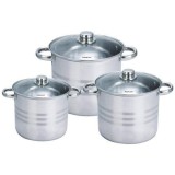 Set 3 Oale Inox Royalty Line RL-SP4, 11.1L, 13.5L, 16.2L, Capace Sticla, Inductie