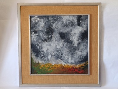 Pictura ulei pe tabla -Furtună de Esențe-70,3x70,6cm foto