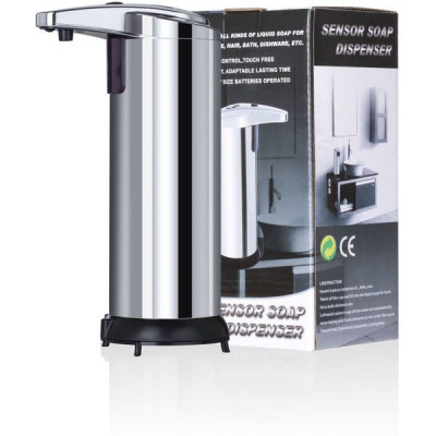 Dozator dispenser metalic de sapun automat cu senzor infrarosu foto