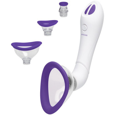 Pompa Bloom Intimate Body 4 Accesorii Vibrating&amp;amp;Sucking Alb/Mov foto