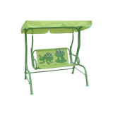 Balansoar/leagan pentru copii, verde, model broscute, 115x75x110 cm, Sandia, MERCATON