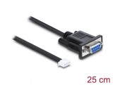 Cablu Serial RS-232 D-Sub 9 pini la JST XH 4 pin header M-M 25cm, Delock 91290