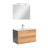 Mobilier complet de baie Vario Trim 80 antracit-stejar
