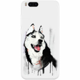 Husa silicon pentru Xiaomi Mi 6, Husky Dog Watercolor Illustration