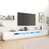 Gossi comoda tv cu lumini led, alb, 300x35x40cm