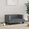 Pat caine Gossi, 60x40x30cm, catifea gri inchis, confortabil, lemn pin, potrivit caini mici