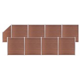 Set panouri gard, 8 patrate + 1 oblic, maro, 1484x186 cm, WPC