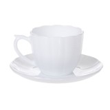 Set 6 Cesti Cafea 190ml cu 6 Farfurioare Opal Alb CO12W DNC40180