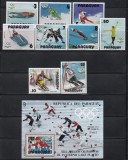 Paraguay 1979 - J.O. de iarnă - Lake Placid, Serie+PA+ Colita(Tiraj 8500), MNH, Nestampilat