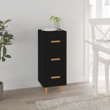 Cumpara ieftin Servantă, negru, 34,5x34x90 cm, lemn compozit