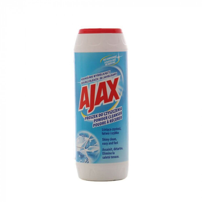 Praf de Curatat Ajax Double Bleach, 450 g, Praf de Curatat cu Inalbitor, Solutie Pulbere de Curatat, Solutii Curatare Ajax, Solutie Curatare Ajax, Sol