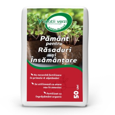 Pamant pentru rasaduri, Spatii verzi, 50 l, turba + carbonat de calciu foto