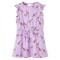 Rochie de copii, m&acirc;neci cu volane șnur talie, lila 104