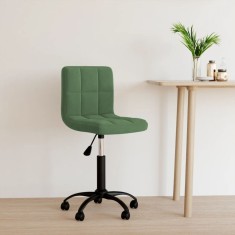 vidaXL Scaun de birou pivotant, verde &icirc;nchis, catifea