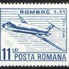 Romania 1982 - POSTA AERIANA AVION ROMBAC 1-11, timbru MNH, R30