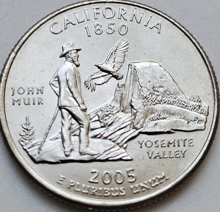 25 cents / quarter 2005 USA, California, unc, litera P