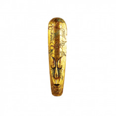 Masca tribala din lemn cu tematica africana Gold Flowers