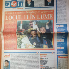 ziarul sport 2 octombrie 2000-26 de medalii pt romania la sydney