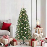 vidaXL Brad de Crăciun artificial cu 150 LED Verde 150 cm PE și PVC 3397339