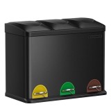 Cumpara ieftin Cos de gunoi reciclabile Negru Songmics 60.5x40.5x48.5 cm