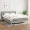 vidaXL Pat box spring cu saltea, gri deschis, 140x190 cm, textil 3127037