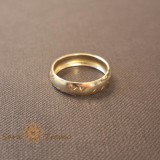 Verigheta placata aur 18K finisaj mat gravuri fine Promisio - latime 4 mm