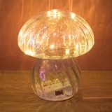 Lampa de Masă LED Ciupercă Sticlă Irizată &ndash; Atmosferă Magică, CMCLASS