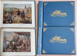 ARTA PROLETARĂ ROM&Acirc;NEASCĂ - 2 albume mari x 44 file, anii 50, cu 88 ilustratii propaganda, Alta editura